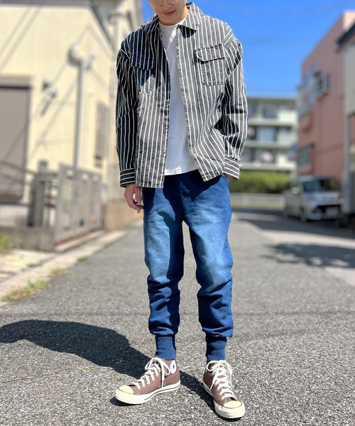 BEATJIVE(ビートジャイブ)の「ジョガーパンツ カットデニム スウェット デニム ストレッチ メンズ(デニムパンツ・メンズ・ネイビー/インディゴブルー/ブルー/ブラック系その他2/ブラック系その他・3/2)」の13枚目の写真