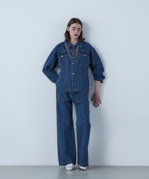 fredy emue（フレディエミュ）の「【LA COURBE】前ポケットフレアデニムパンツ（デニムパンツ・レディース・ブルー・36/38）」の10枚目の写真