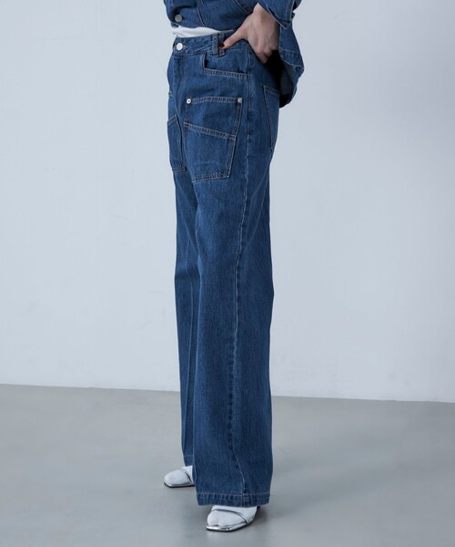 ENEU エヌー / ポケットフレアデニム フロントポケット/ ハンナミ 韓国 フロントポケットスリムフレアデニムパンツ | titivate