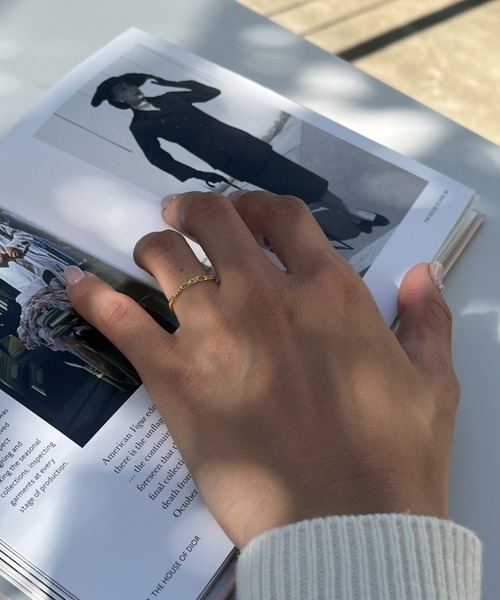 silver925 × ciite' (シルバーキューニーゴシーテ)の「【silver925】soft chain ring / ソフトチェーンリング(リング・レディース・シルバー/ゴールド・FREE)」の5枚目の写真