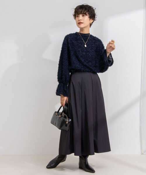 NOLLEY’S Sophi(ノーリーズソフィ)の「フェザーカットジャガードブラウス(シャツ/ブラウス・レディース・オフホワイト/ネイビー・38)」の13枚目の写真
