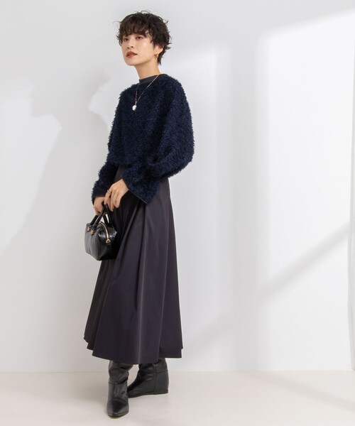 NOLLEY’S Sophi(ノーリーズソフィ)の「フェザーカットジャガードブラウス(シャツ/ブラウス・レディース・オフホワイト/ネイビー・38)」の14枚目の写真
