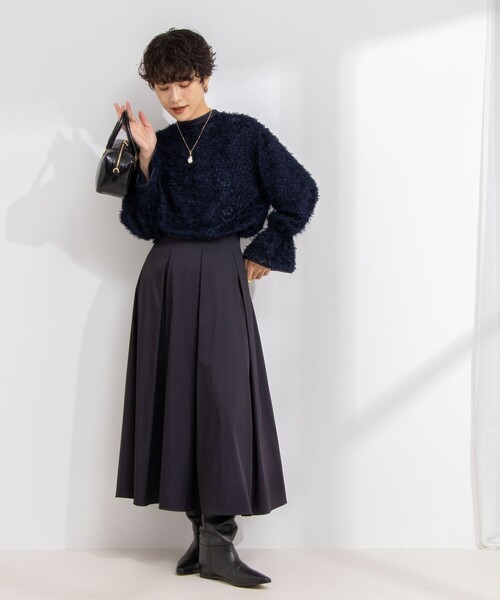 NOLLEY’S Sophi(ノーリーズソフィ)の「フェザーカットジャガードブラウス(シャツ/ブラウス・レディース・オフホワイト/ネイビー・38)」の18枚目の写真