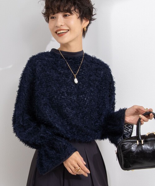 NOLLEY’S Sophi(ノーリーズソフィ)の「フェザーカットジャガードブラウス(シャツ/ブラウス・レディース・オフホワイト/ネイビー・38)」の21枚目の写真