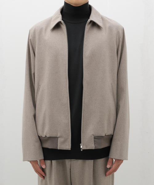 セール】ATON(エイトン) MERINO COLLEGE FLANNEL FLIGHT JACKET