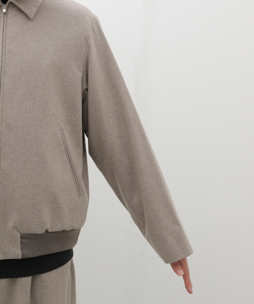 セール】ATON(エイトン) MERINO COLLEGE FLANNEL FLIGHT JACKET