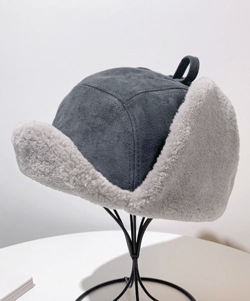 セール】レディース スウェード×ボアキルティングフライトキャップ 耳