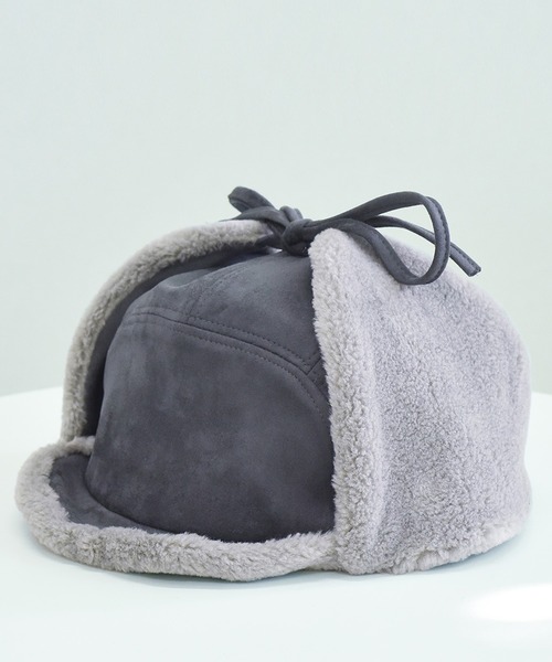 DAY CLOSET（デイ クローゼット）の「レディース スウェード×ボアキルティングフライトキャップ 耳当て付き（キャップ・レディース・ブラウン/チャコールグレー/ブラック・ONE SIZE）」の6枚目の写真