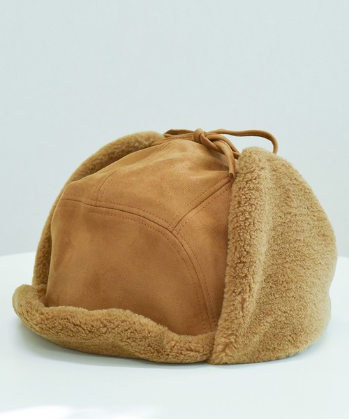 DAY CLOSET（デイ クローゼット）の「レディース スウェード×ボアキルティングフライトキャップ 耳当て付き（キャップ・レディース・ブラウン/チャコールグレー/ブラック・ONE SIZE）」の7枚目の写真