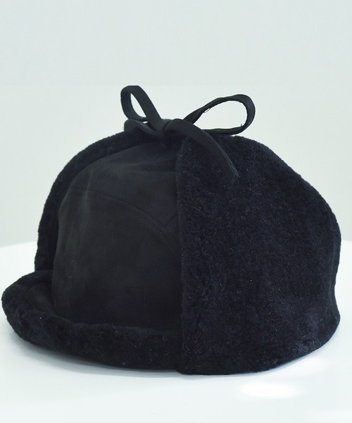 DAY CLOSET（デイ クローゼット）の「レディース スウェード×ボアキルティングフライトキャップ 耳当て付き（キャップ・レディース・ブラウン/チャコールグレー/ブラック・ONE SIZE）」の4枚目の写真