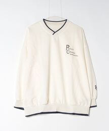 Per sist ence（パーシエンス）の「リブライン/プリントロゴ/Vネックプルオーバー（Tシャツ/カットソー）」