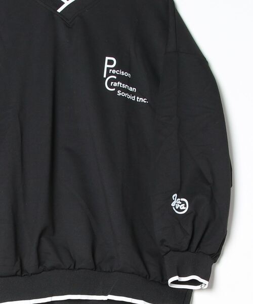 Per sist ence(パーシエンス)の「リブライン/プリントロゴ/Vネックプルオーバー(Tシャツ/カットソー・レディース・グリーン/ベージュ/ブラック・LARGE/MEDIUM/X-LARGE)」の5枚目の写真