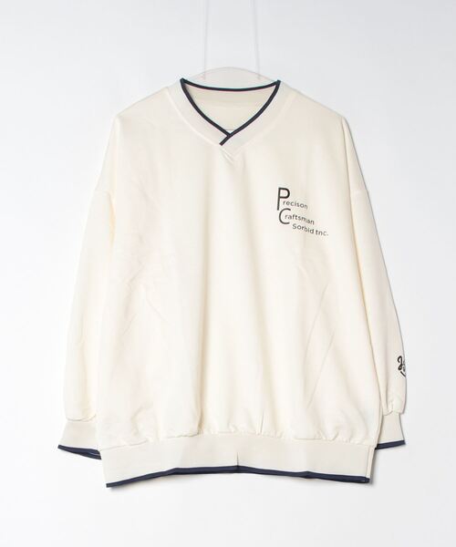 Per sist ence(パーシエンス)の「リブライン/プリントロゴ/Vネックプルオーバー(Tシャツ/カットソー・レディース・グリーン/ベージュ/ブラック・LARGE/MEDIUM/X-LARGE)」の10枚目の写真
