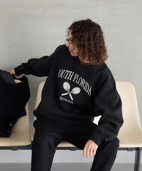 セール】バルキー裏起毛カレッジプリントスウェット（スウェット