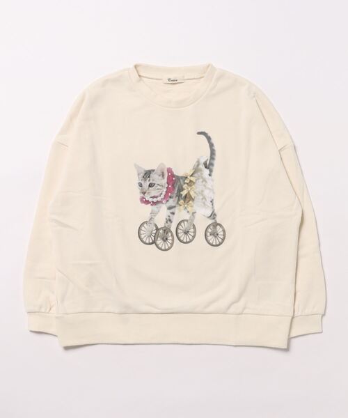 unica（ユニカ）の「cat デザイントレーナー（スウェット・キッズ・ブラック/オフホワイト・M/L/XL/S）」の8枚目の写真