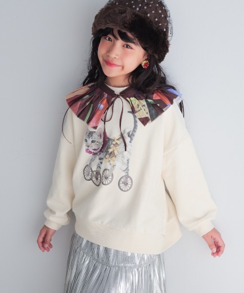 unica（ユニカ）の「cat デザイントレーナー（スウェット・キッズ・ブラック/オフホワイト・M/L/XL/S）」の13枚目の写真