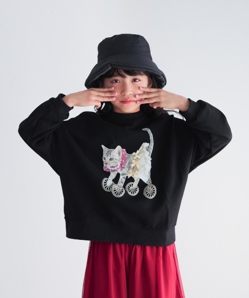 unica（ユニカ）の「cat デザイントレーナー（スウェット・キッズ・ブラック/オフホワイト・M/L/XL/S）」の16枚目の写真