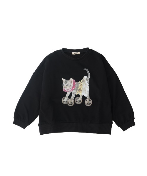 unica（ユニカ）の「cat デザイントレーナー（スウェット・キッズ・ブラック/オフホワイト・M/L/XL/S）」の17枚目の写真
