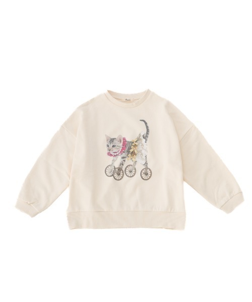 unica（ユニカ）の「cat デザイントレーナー（スウェット・キッズ・ブラック/オフホワイト・M/L/XL/S）」の4枚目の写真