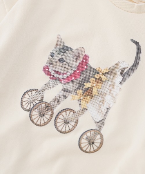 unica（ユニカ）の「cat デザイントレーナー（スウェット・キッズ・ブラック/オフホワイト・M/L/XL/S）」の6枚目の写真