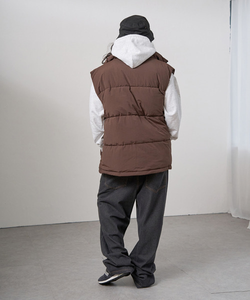 VENCEEXCHANGE（ヴァンスエクスチェンジ）の「ナイロン中綿ベスト（ダウンベスト・メンズ・ブラウン/オフホワイト/ブラック・M/L/LL）」の8枚目の写真