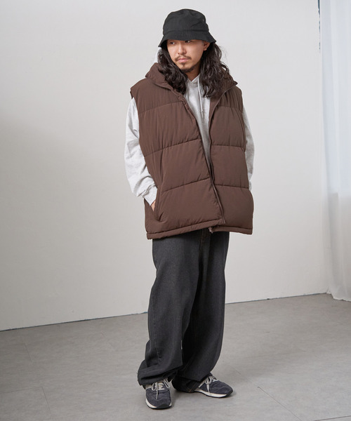 VENCEEXCHANGE（ヴァンスエクスチェンジ）の「ナイロン中綿ベスト（ダウンベスト・メンズ・ブラウン/オフホワイト/ブラック・M/L/LL）」の10枚目の写真