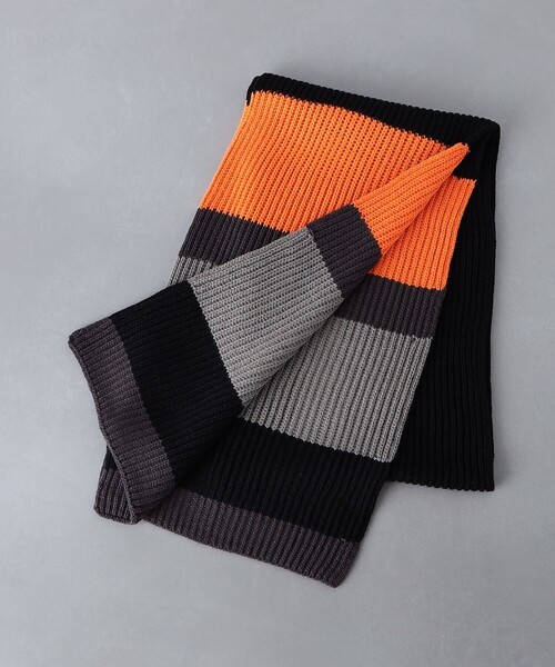 UNITED ARROWS（ユナイテッドアローズ）の「ボーダー ニット マフラー（マフラー・メンズ・ブラウン/ダークグレー/ネイビー・FREE）」の5枚目の写真