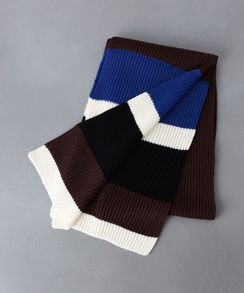 UNITED ARROWS（ユナイテッドアローズ）の「ボーダー ニット マフラー（マフラー・メンズ・ブラウン/ダークグレー/ネイビー・FREE）」の7枚目の写真