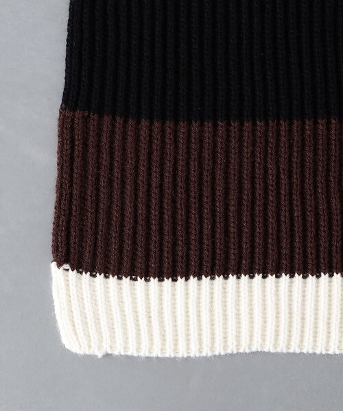 UNITED ARROWS（ユナイテッドアローズ）の「ボーダー ニット マフラー（マフラー・メンズ・ブラウン/ダークグレー/ネイビー・FREE）」の8枚目の写真