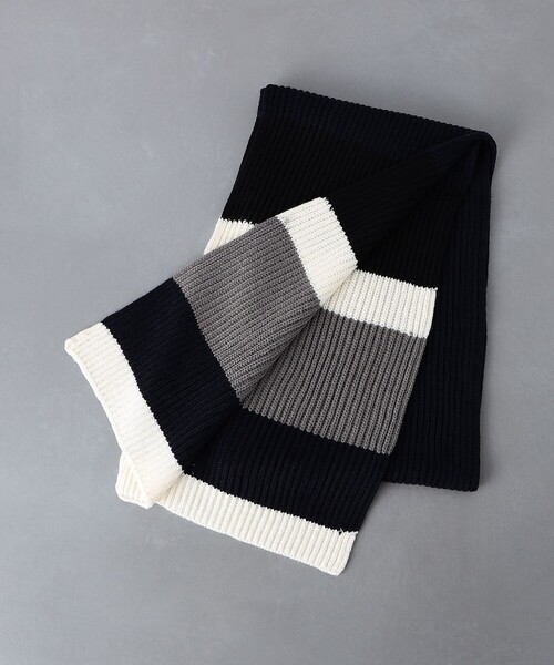 UNITED ARROWS（ユナイテッドアローズ）の「ボーダー ニット マフラー（マフラー・メンズ・ブラウン/ダークグレー/ネイビー・FREE）」の10枚目の写真