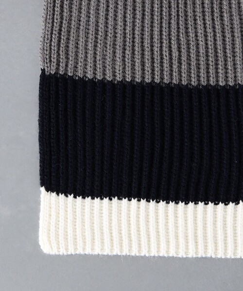 UNITED ARROWS（ユナイテッドアローズ）の「ボーダー ニット マフラー（マフラー・メンズ・ブラウン/ダークグレー/ネイビー・FREE）」の11枚目の写真
