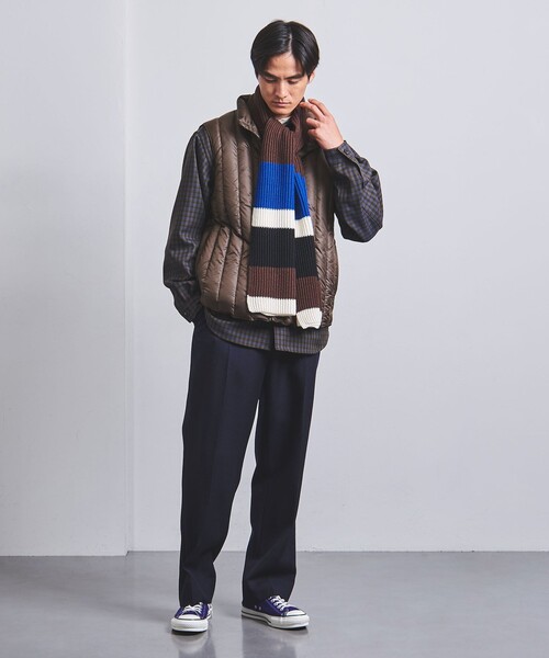 UNITED ARROWS（ユナイテッドアローズ）の「ボーダー ニット マフラー（マフラー・メンズ・ブラウン/ダークグレー/ネイビー・FREE）」の15枚目の写真