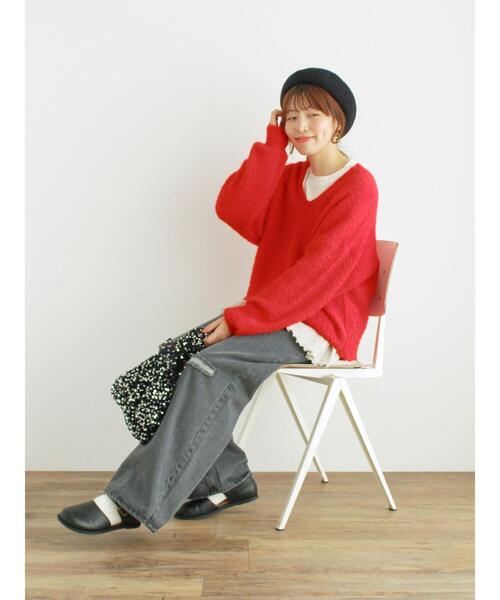 Samansa Mos2（サマンサ モスモス）の「ダメージ加工ルーズデニム（その他パンツ・レディース・ブラック/サックスブルー・M/L）」の3枚目の写真