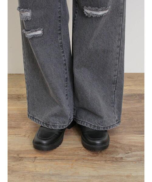 Samansa Mos2（サマンサ モスモス）の「ダメージ加工ルーズデニム（その他パンツ・レディース・ブラック/サックスブルー・M/L）」の13枚目の写真