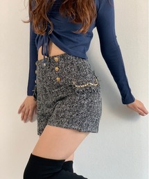 Silly | 【シンプル可愛い冬コーデに】ツイードハイウエストショートパンツ(その他パンツ)