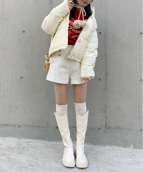 Silly（シリー）の「【シンプル可愛い冬コーデに】ツイードハイウエストショートパンツ（その他パンツ・レディース・ブラック/ホワイト・LARGE/MEDIUM/SMALL）」の20枚目の写真