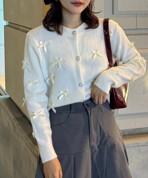 efill（エフィル）の「フランス リボン ニット（ニット/セーター・レディース・ベージュ・FREE）」の4枚目の写真