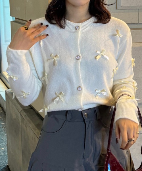 efill（エフィル）の「フランス リボン ニット（ニット/セーター・レディース・ベージュ・FREE）」の6枚目の写真