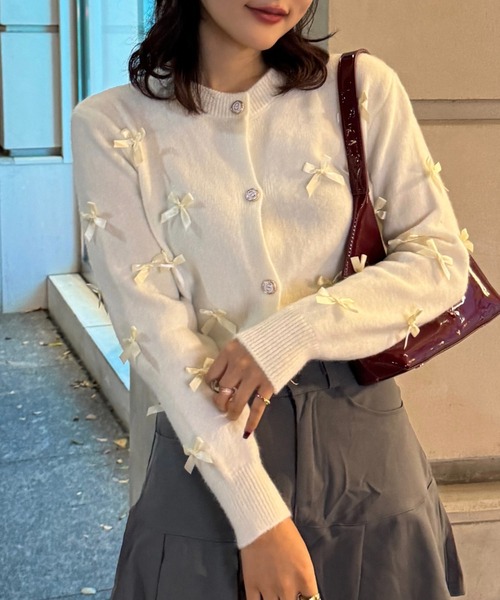 efill（エフィル）の「フランス リボン ニット（ニット/セーター・レディース・ベージュ・FREE）」の7枚目の写真