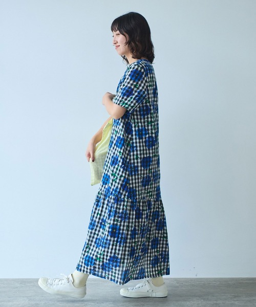ビュルデサボン　suisai hana プリントワンピース △dot刺繍 ワンピース（ワンピース）｜bulle de savon