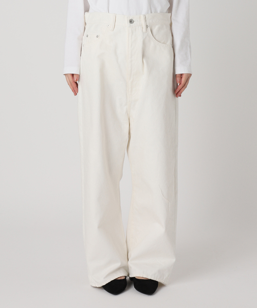 パンツ S layered work denim White FRAMeWORK（フレームワーク）の「OUT OF FRAMe long long rise