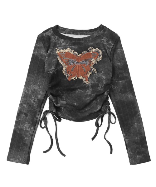 dispark（ディスパーク）の「DISPARK/サイドギャザーバタフライトップス（Tシャツ/カットソー・レディース・ブラウン/スミクロ・FREE）」の13枚目の写真