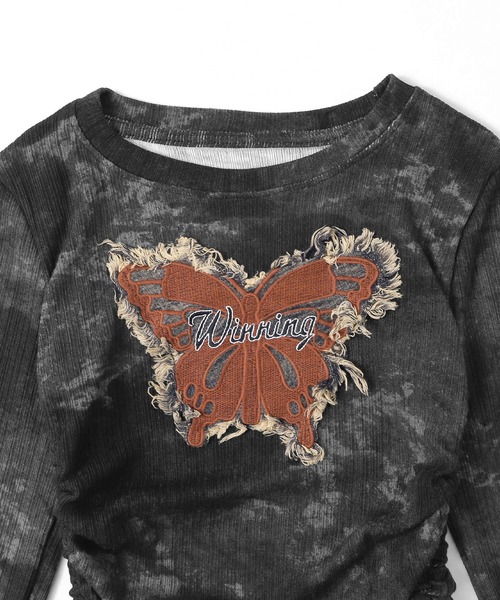 dispark（ディスパーク）の「DISPARK/サイドギャザーバタフライトップス（Tシャツ/カットソー・レディース・ブラウン/スミクロ・FREE）」の15枚目の写真