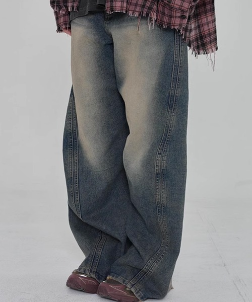 【JEMUT】★男女兼用★アリゾナ フレア デニム パンツ JUNOAH｜Louere ストレッチフレアデニムパンツ | Rakuten
