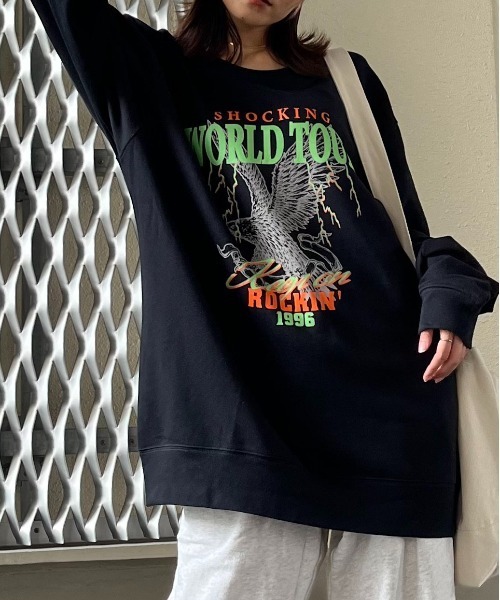 MODISH GAZE(モディシュガゼ)の「【MODISH GAZE】WORLD TOUR バンド風裏毛スウェット(スウェット・メンズ・ブラック/ホワイト/グレー系その他・LARGE)」の22枚目の写真
