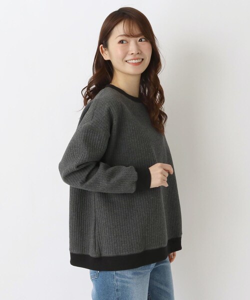 one'sterrace(ワンズテラス)の「ジャカード カットキルト 配色ネックプルオーバー(Tシャツ/カットソー・レディース・ベージュ系8/アイボリー系8/グレー系その他7・02)」の1枚目の写真