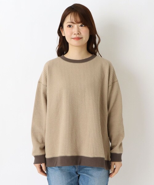 one'sterrace(ワンズテラス)の「ジャカード カットキルト 配色ネックプルオーバー(Tシャツ/カットソー・レディース・ベージュ系8/アイボリー系8/グレー系その他7・02)」の11枚目の写真