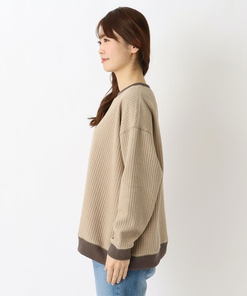one'sterrace(ワンズテラス)の「ジャカード カットキルト 配色ネックプルオーバー(Tシャツ/カットソー・レディース・ベージュ系8/アイボリー系8/グレー系その他7・02)」の12枚目の写真