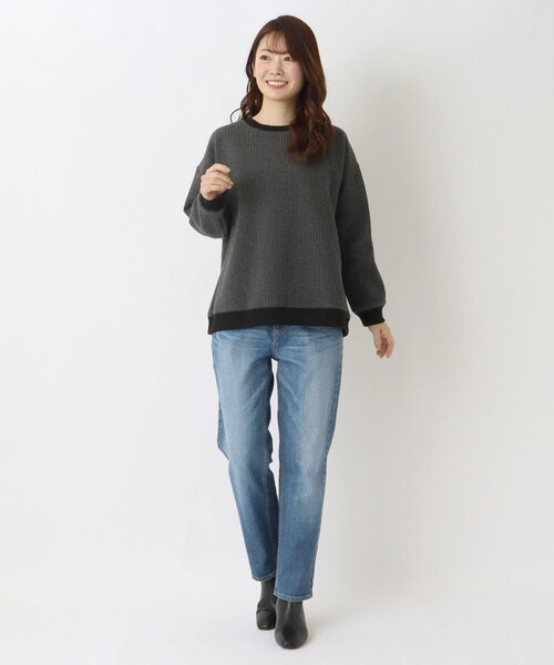 one'sterrace(ワンズテラス)の「ジャカード カットキルト 配色ネックプルオーバー(Tシャツ/カットソー・レディース・ベージュ系8/アイボリー系8/グレー系その他7・02)」の9枚目の写真