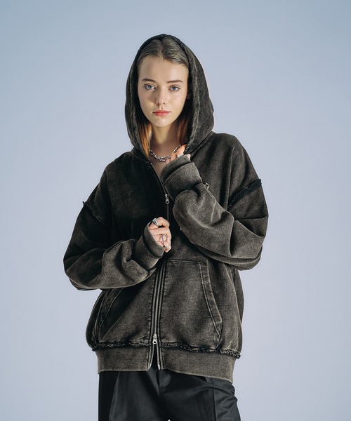 selle glant(セレグランテ)の「HEAVYWEIGHT DOUBLE ZIP HOODIE/ヘビーウェイトダブルジップパーカー(パーカー・メンズ・ブラック系/グレー・SMALL/LARGE/MEDIUM)」の18枚目の写真